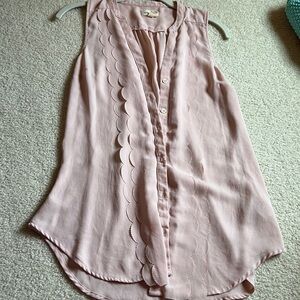 Blush scalloped blouse from Anthropologie, size 4